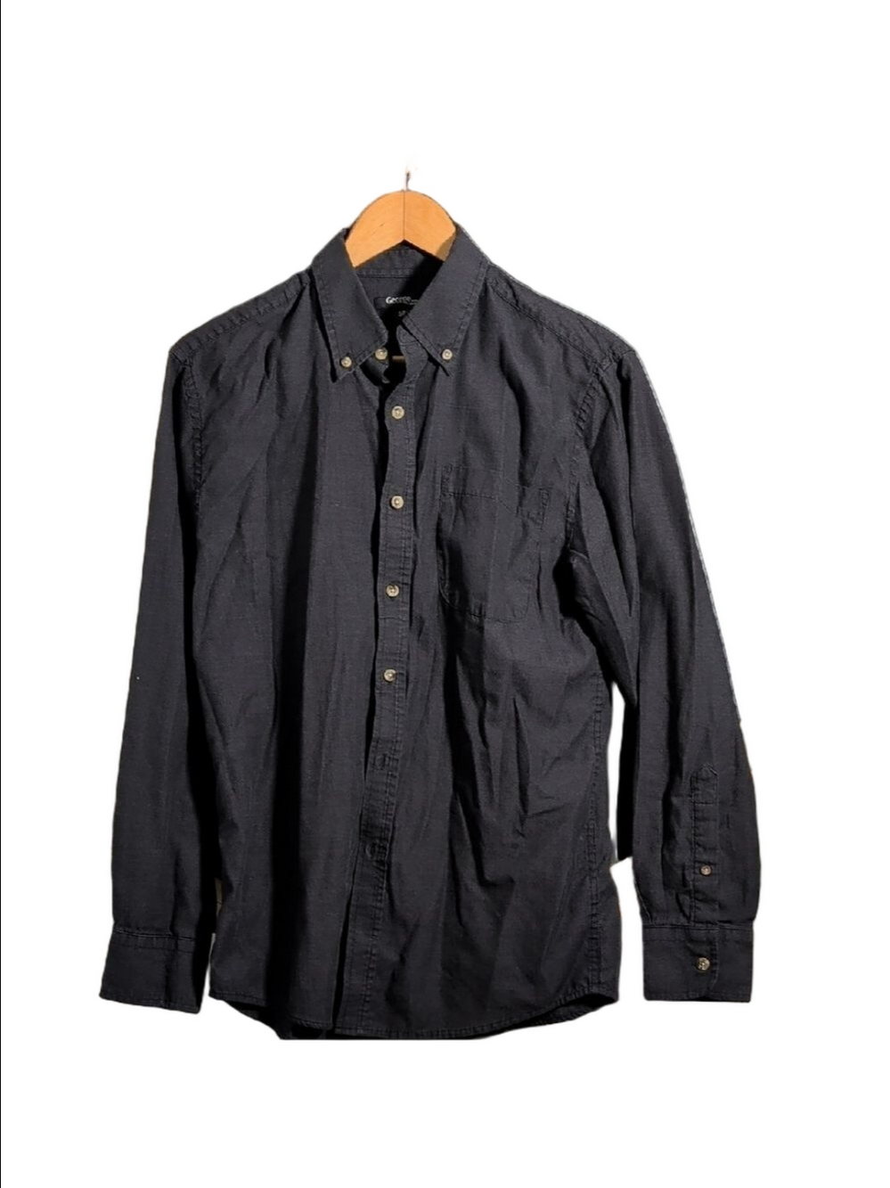 George Men's Classic Charcoal Button-Down Shirt S